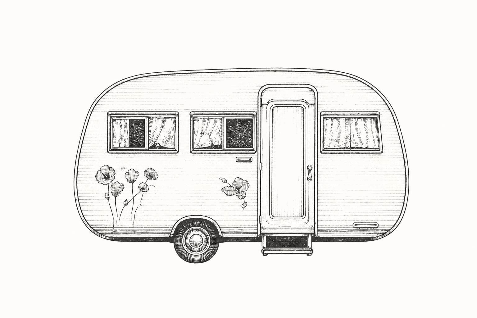 Illustration caravane Mima Blue